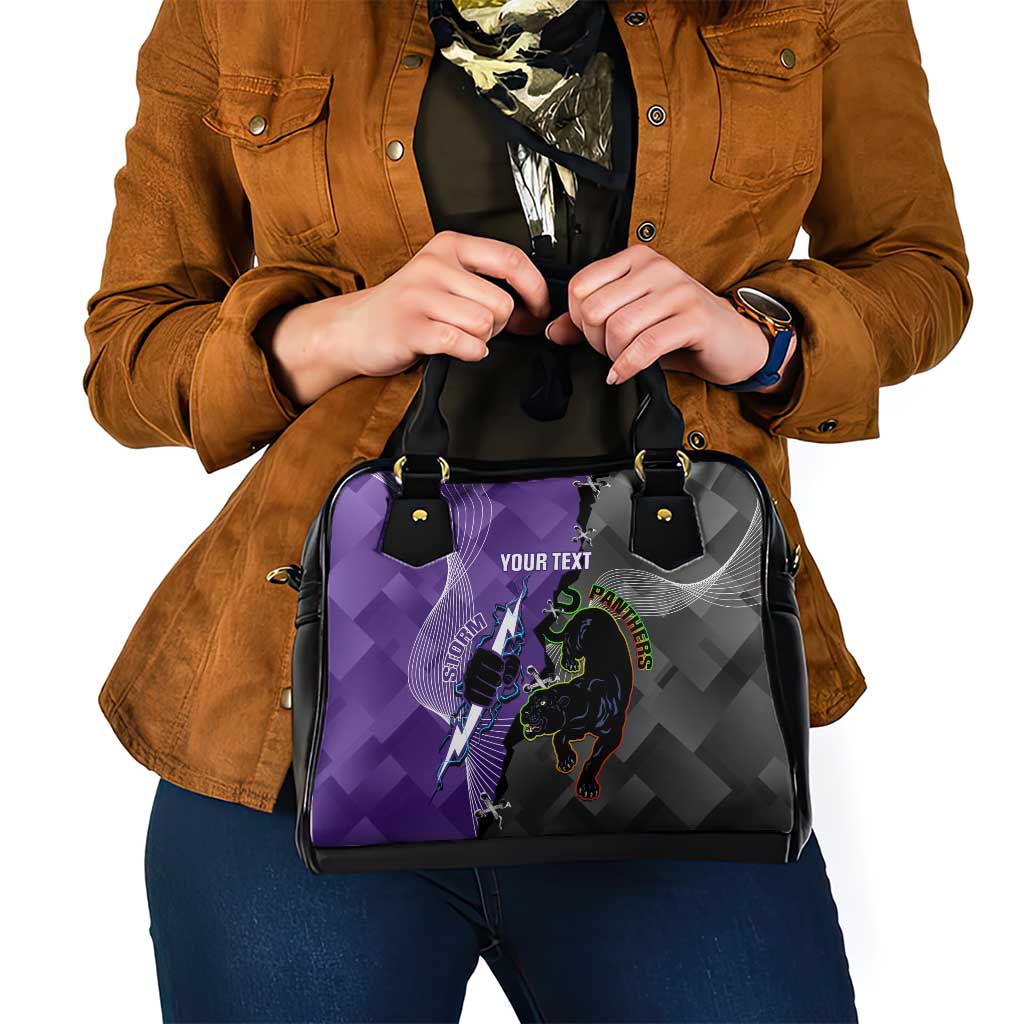 Personalised Storm And Panthers Rugby 2024 Shoulder Handbag Go Champions Grand Final Dynamic Style