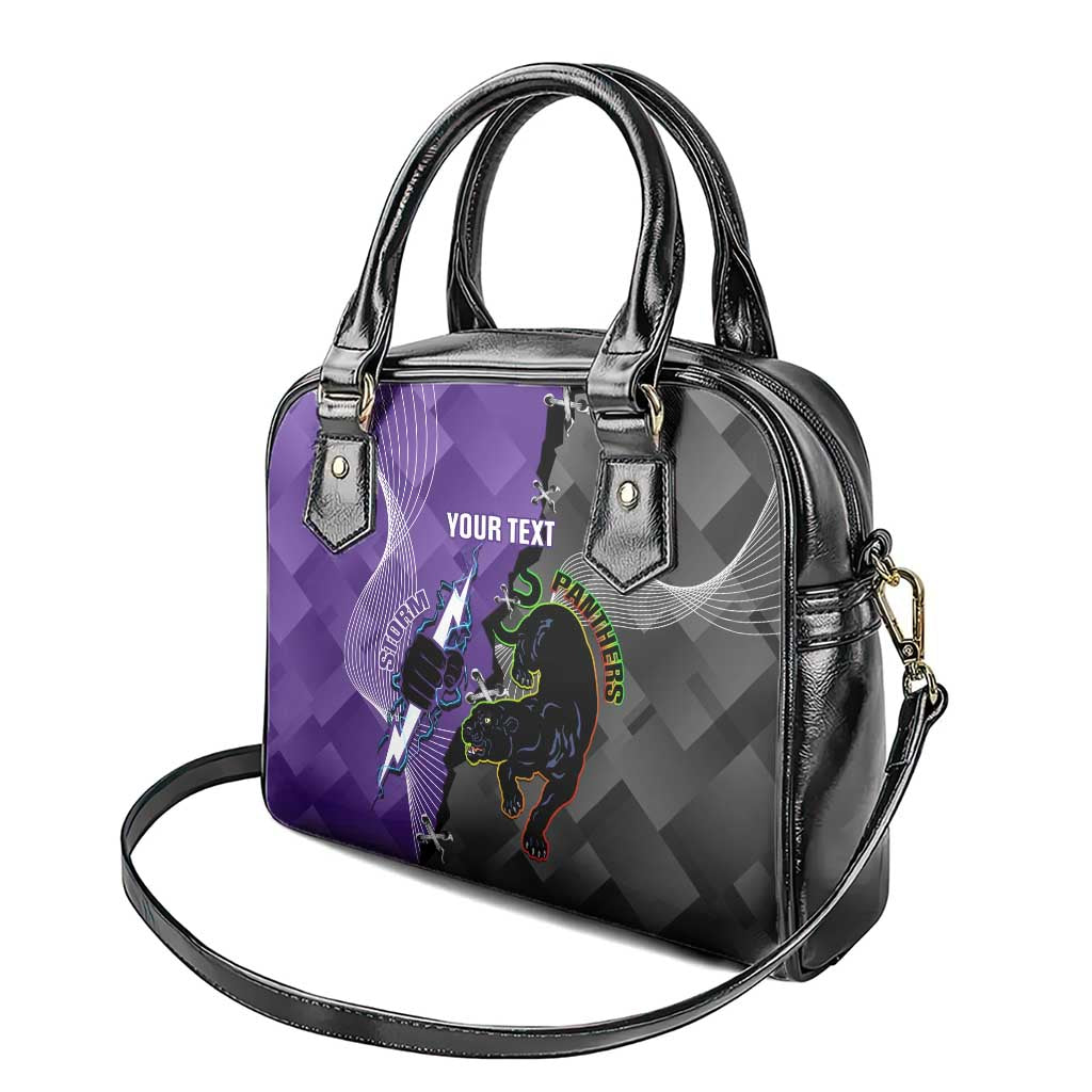 Personalised Storm And Panthers Rugby 2024 Shoulder Handbag Go Champions Grand Final Dynamic Style