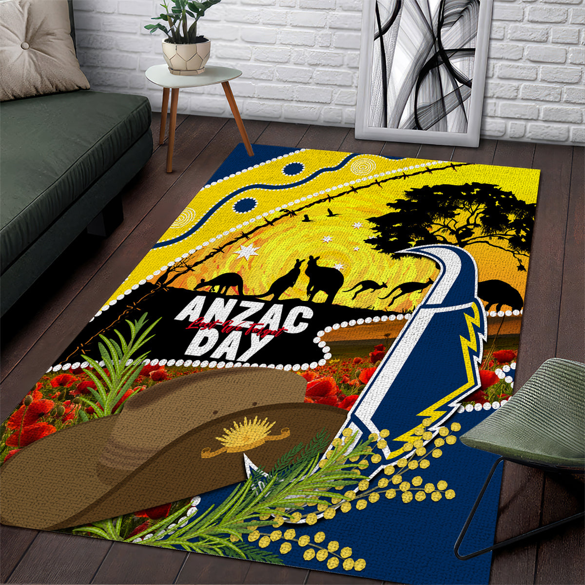 Cowboys ANZAC Day Area Rug Rosemary Starring Night Style