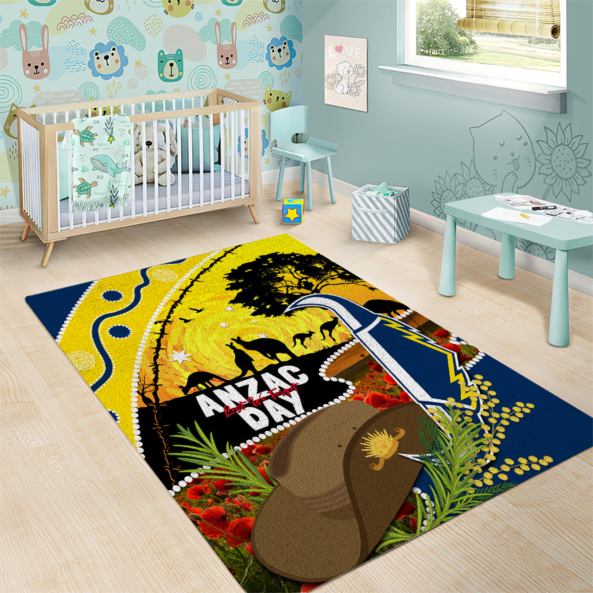 Cowboys ANZAC Day Area Rug Rosemary Starring Night Style