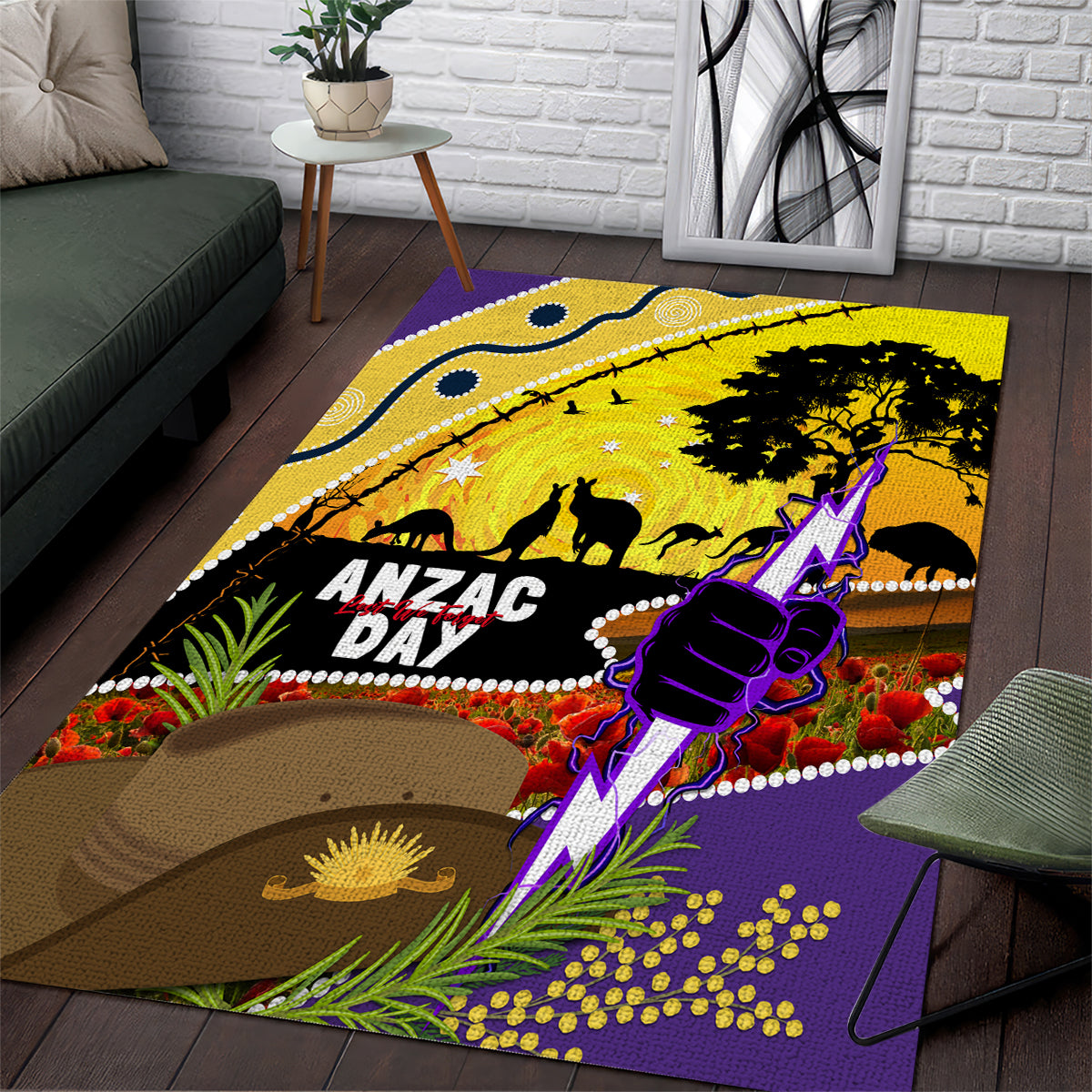 Storm ANZAC Day Area Rug Rosemary Starring Night Style