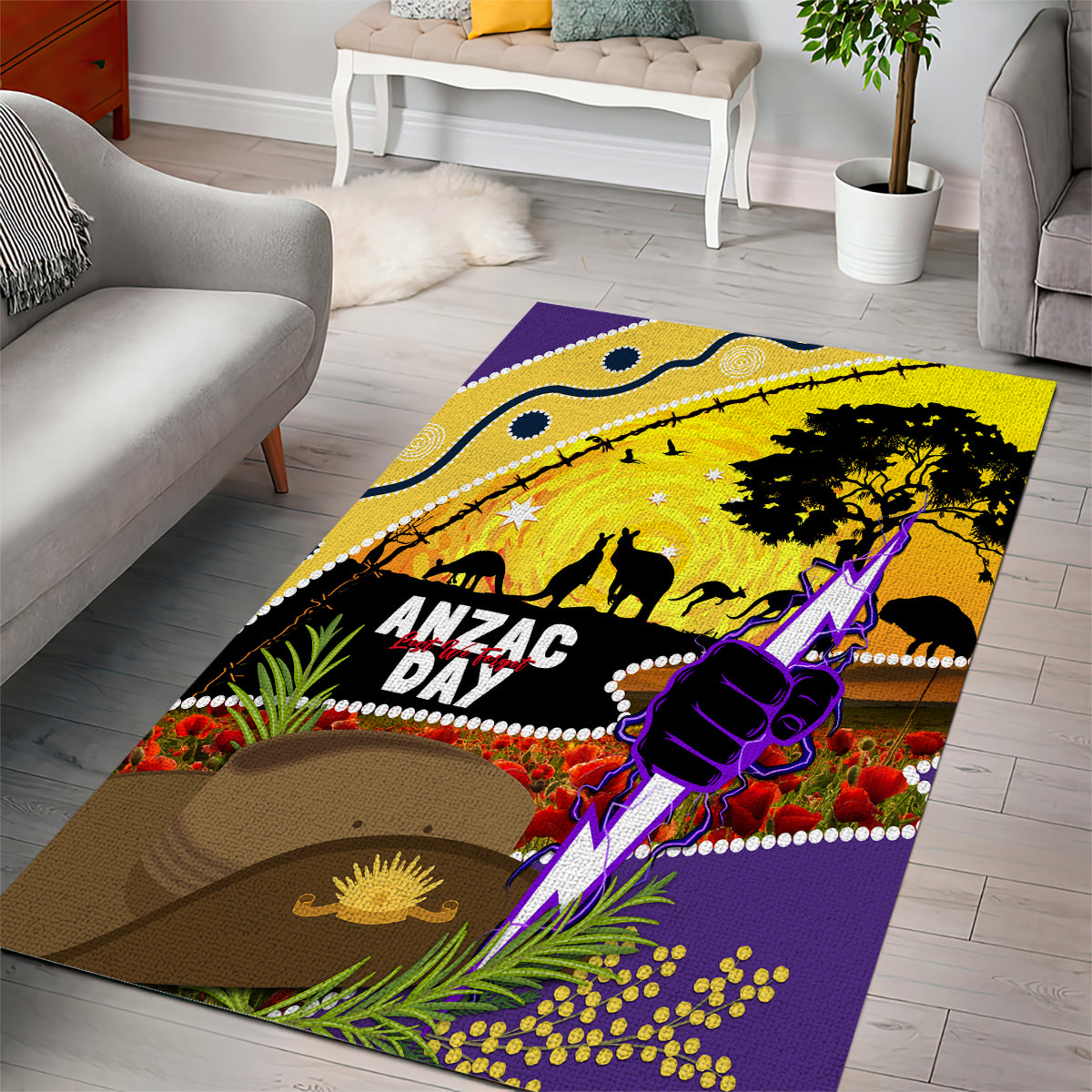 Storm ANZAC Day Area Rug Rosemary Starring Night Style