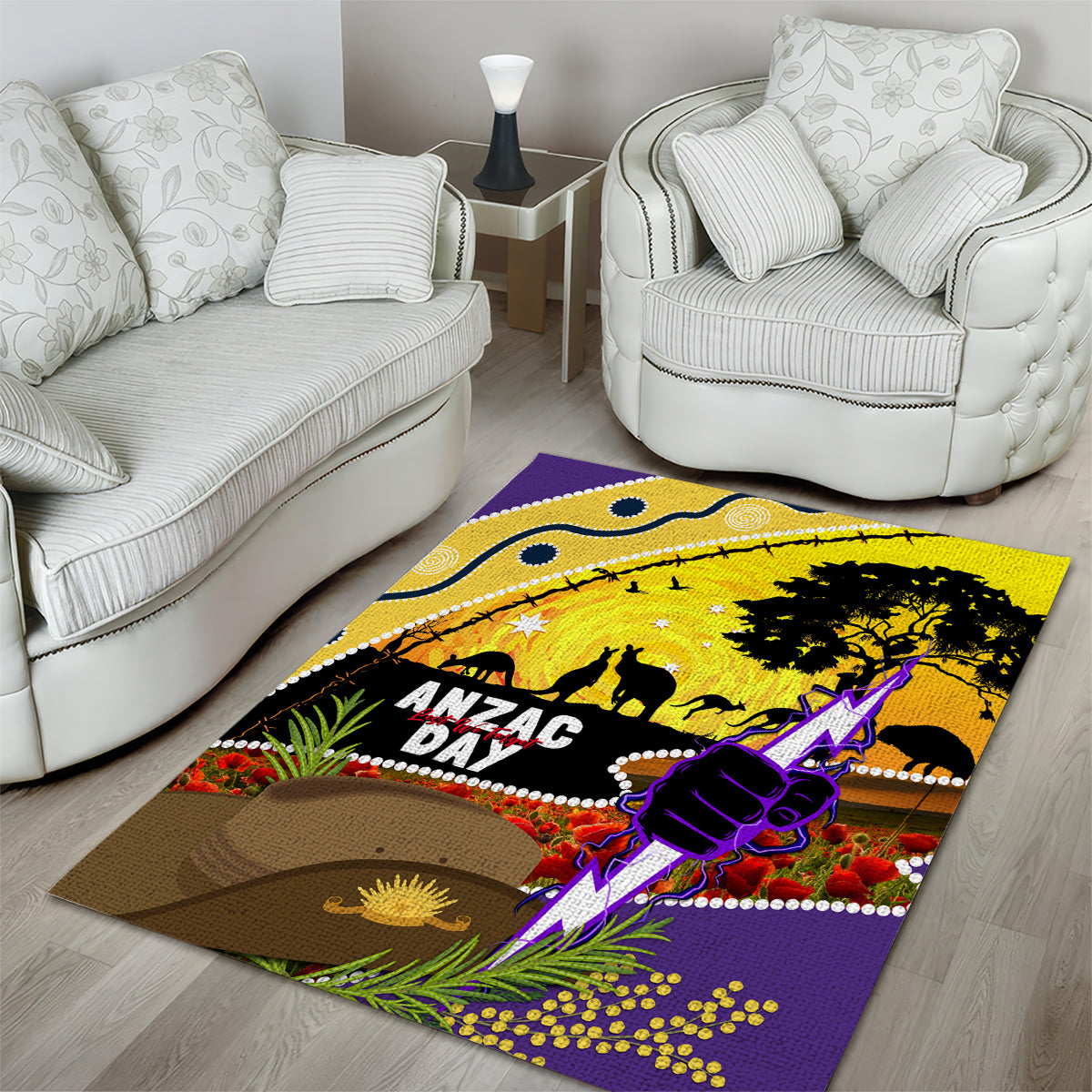 Storm ANZAC Day Area Rug Rosemary Starring Night Style