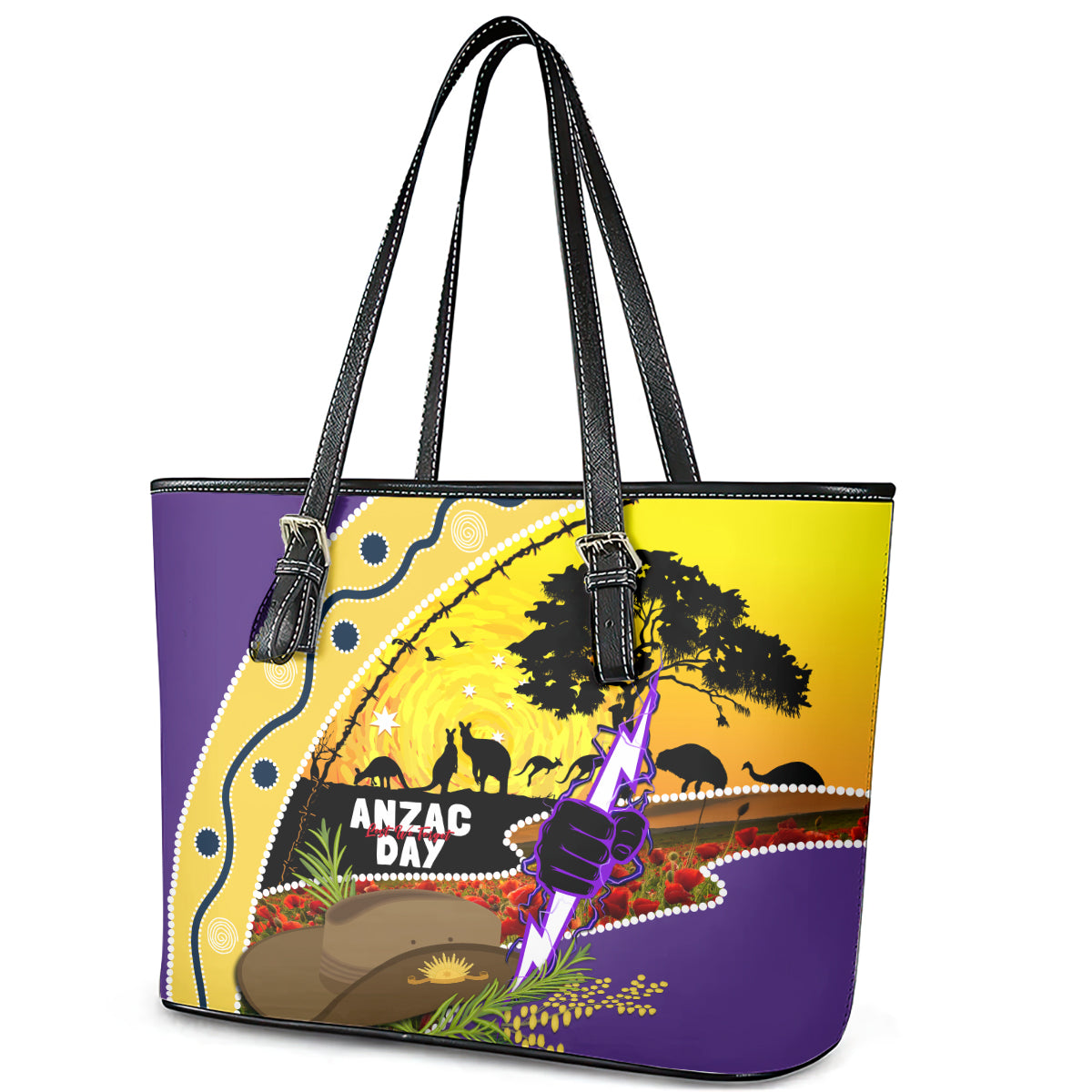 Storm ANZAC Day Leather Tote Bag Rosemary Starring Night Style