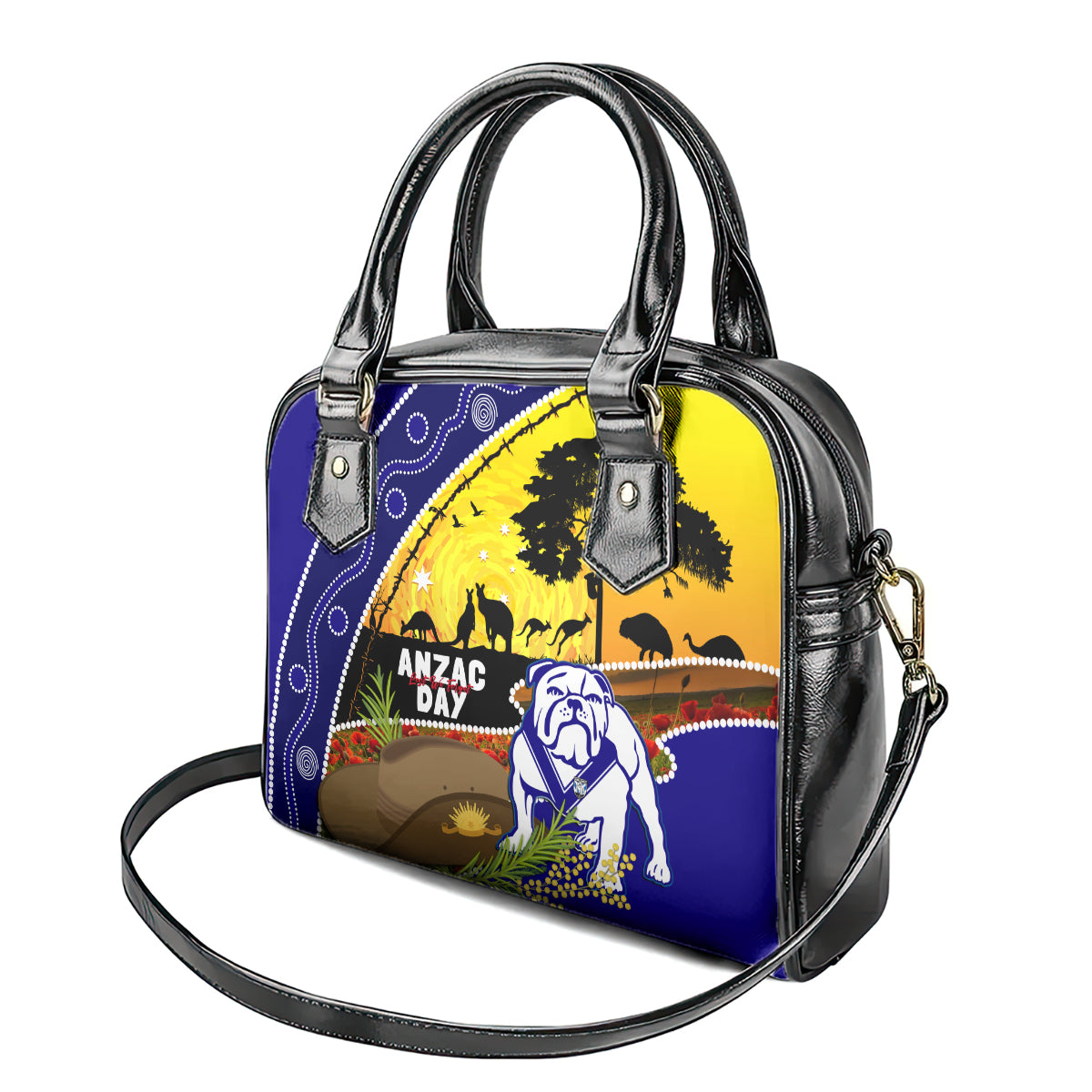 Bulldogs ANZAC Day Shoulder Handbag Rosemary Starring Night Style