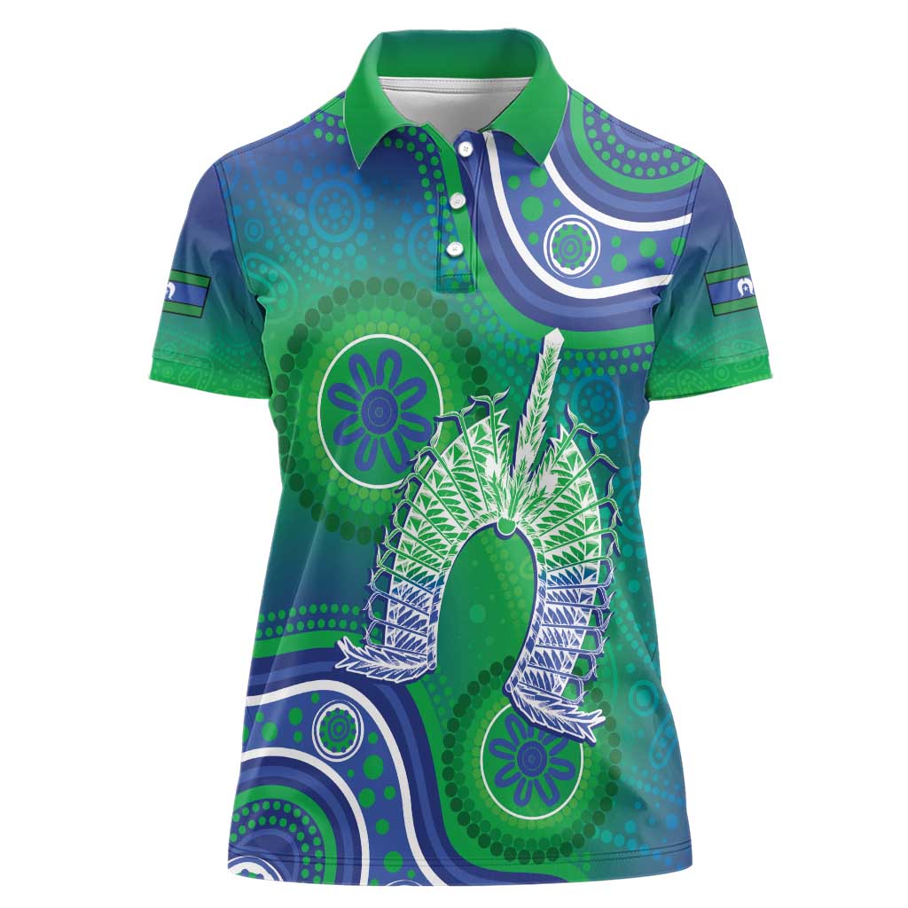 Australia Torres Strait Islanders Women Polo Shirt Dhari Aboriginal Pattern