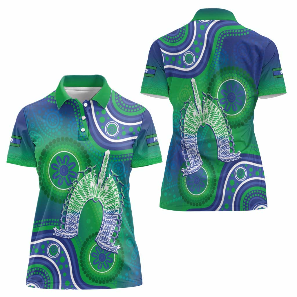 Australia Torres Strait Islanders Women Polo Shirt Dhari Aboriginal Pattern