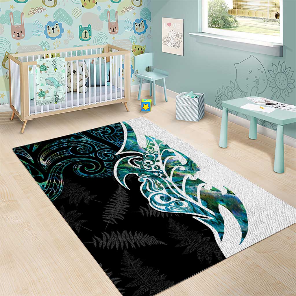 Proud Aotearoa Area Rug Maori Silver Fern Mix Paua Shell Pattern