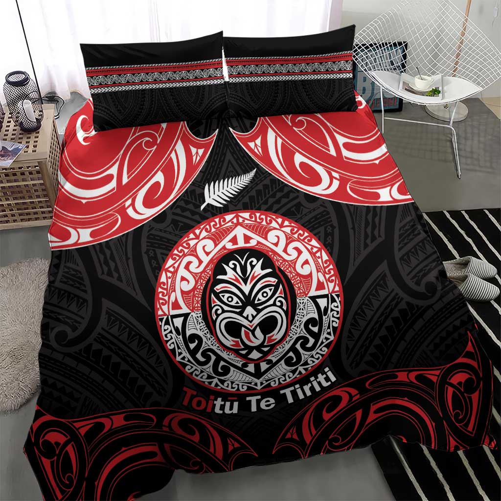 Aotearoa Toitu Te Tiriti Bedding Set Haka Tiki Honour The Treaty