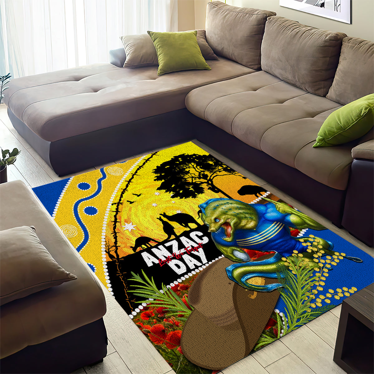 Eels Rugby ANZAC Day Area Rug Parra Mascot Rosemary Starry Night