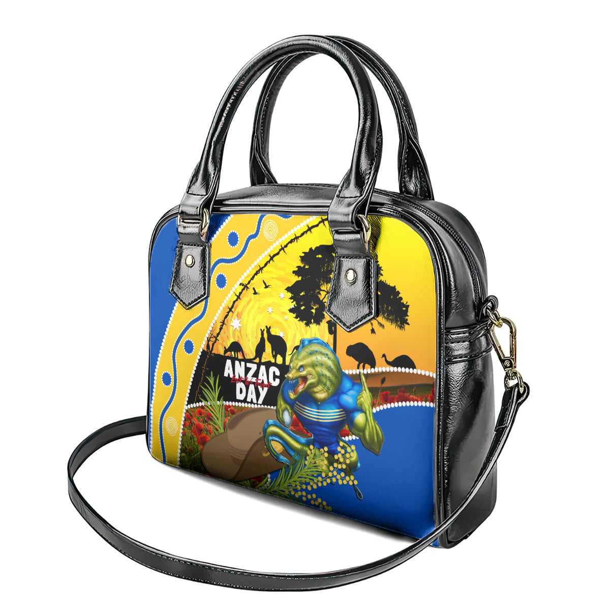 Eels Rugby ANZAC Day Shoulder Handbag Parra Mascot Rosemary Starry Night