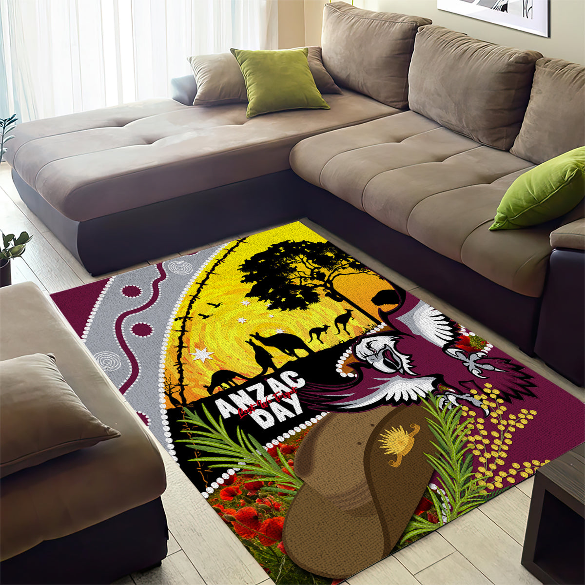 Eagles Rugby ANZAC Day Area Rug Silvertails Rosemary Starry Night