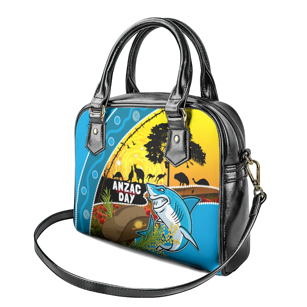 Sharks Rugby ANZAC Day Shoulder Handbag Sharkies Rosemary Starry Night