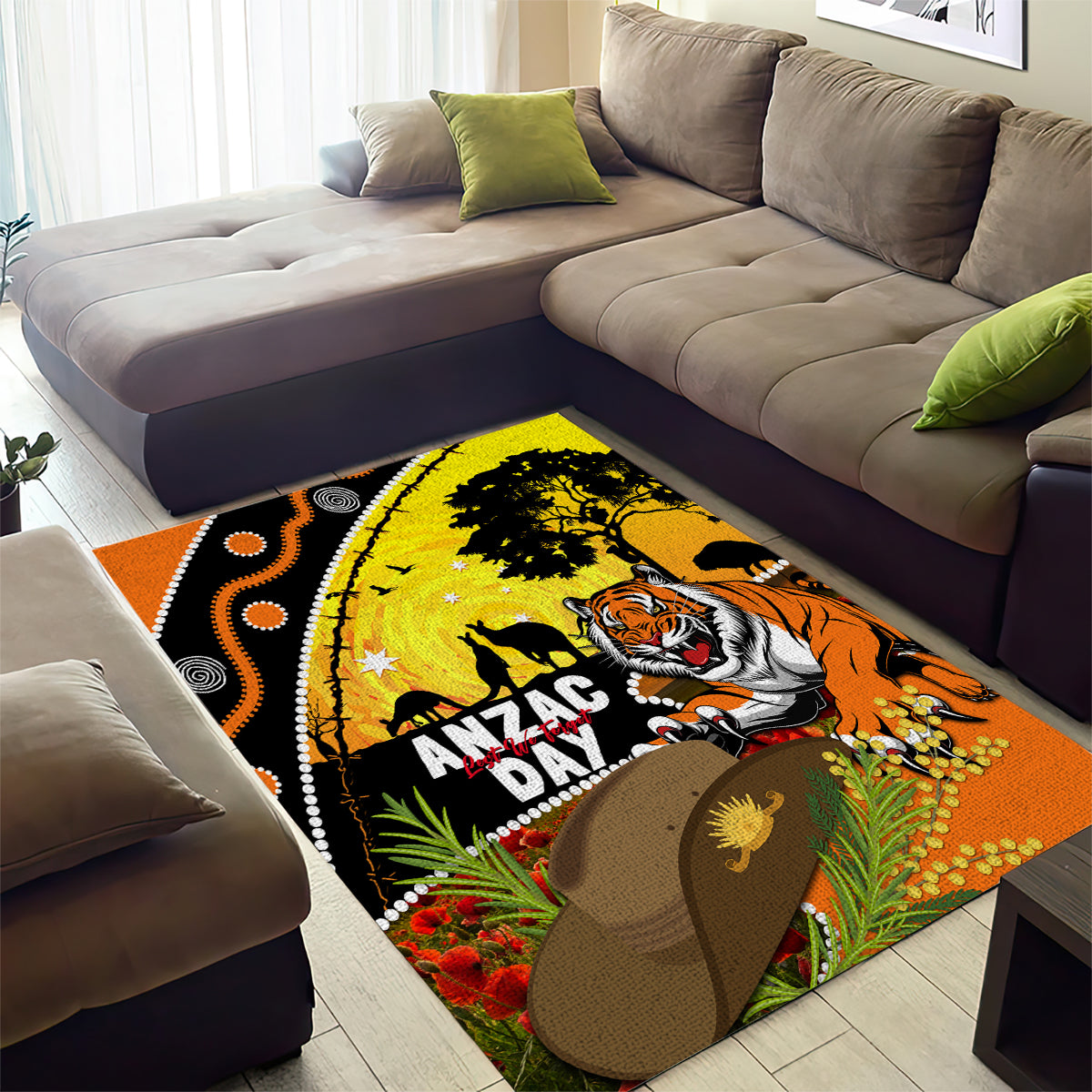 Tigers Rugby ANZAC Day Area Rug Wests Mascot Rosemary Starry Night