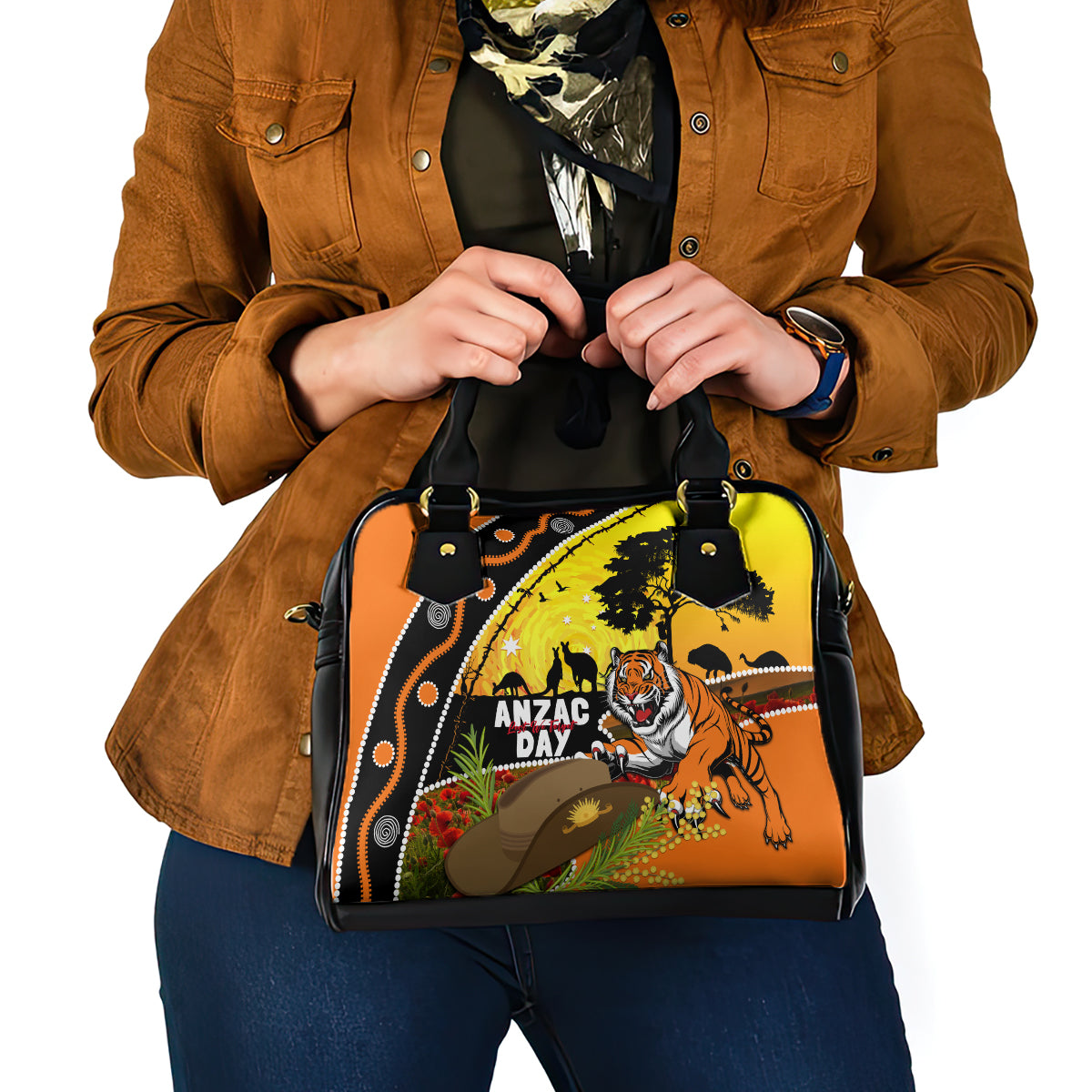 Tigers Rugby ANZAC Day Shoulder Handbag Wests Mascot Rosemary Starry Night