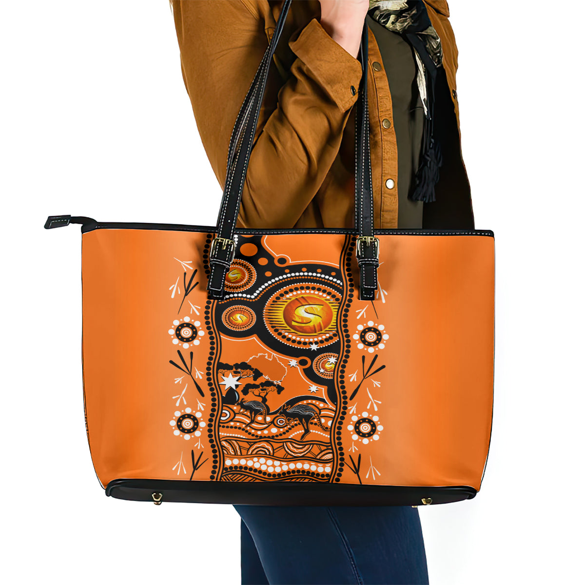 perth-scorchers-cricket-leather-tote-bag-happy-australia-day-aboriginal-art