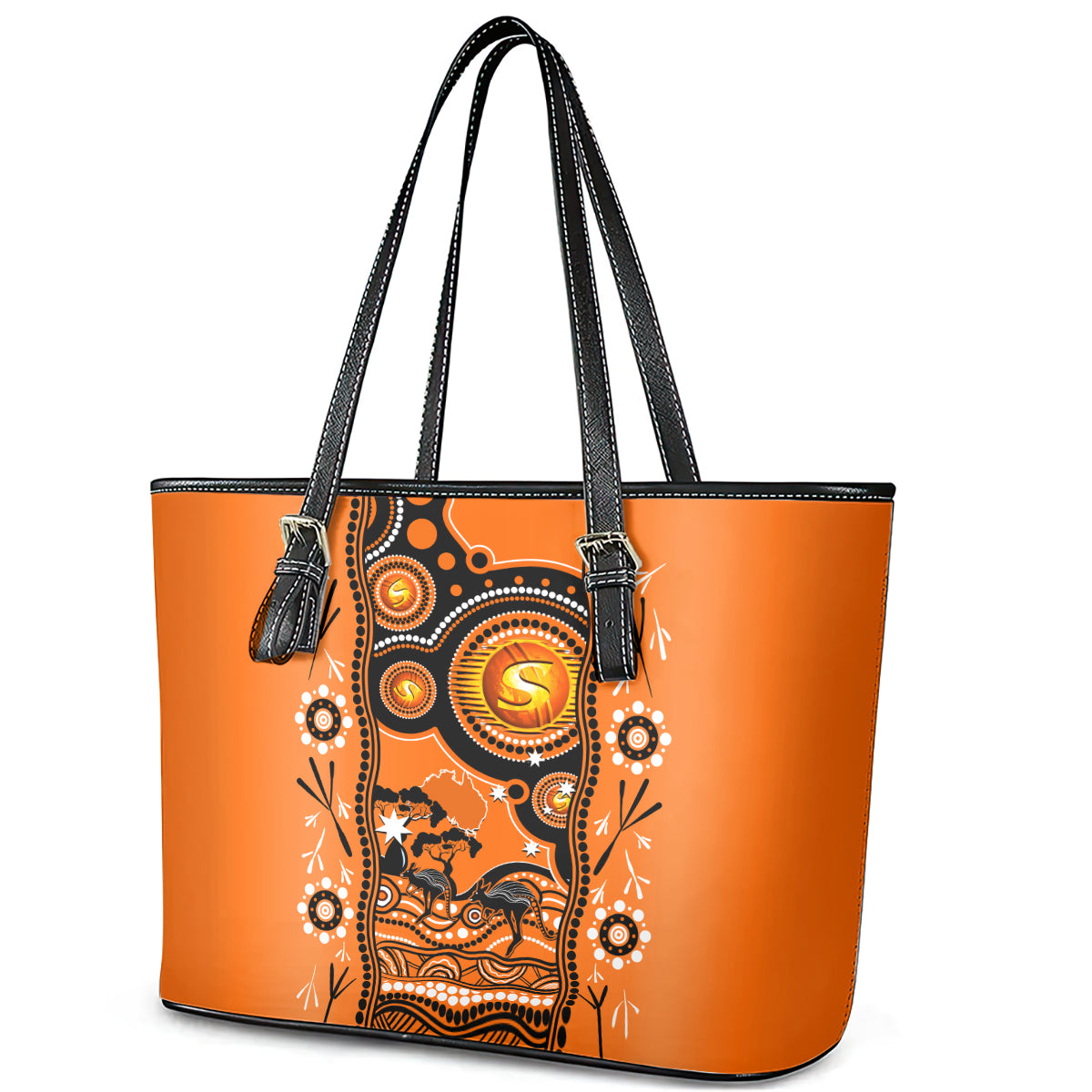 perth-scorchers-cricket-leather-tote-bag-happy-australia-day-aboriginal-art