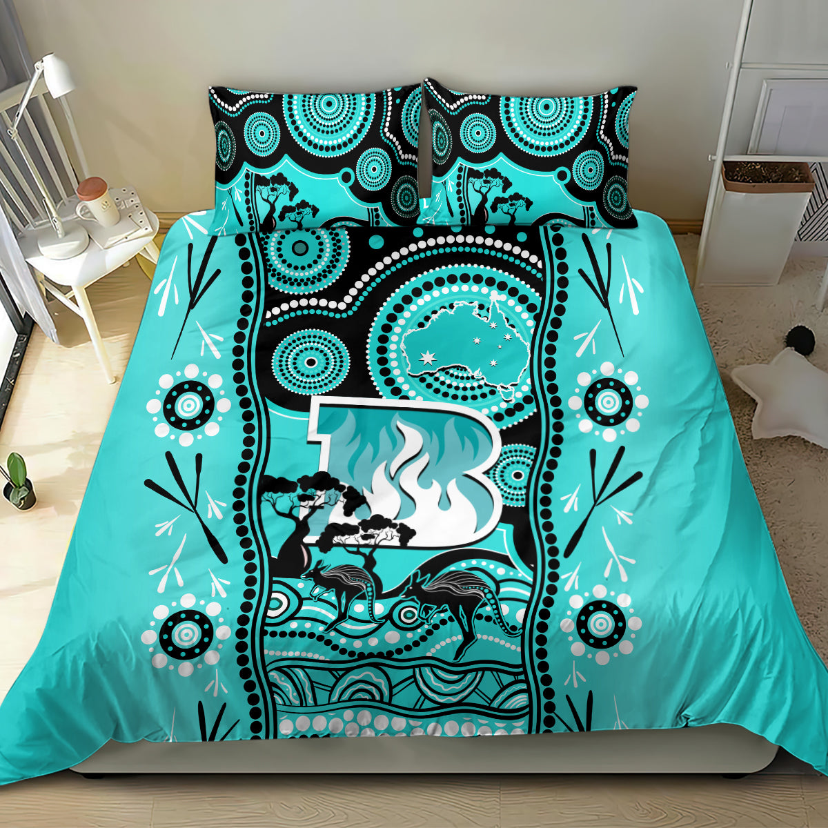 brisbane-heat-cricket-bedding-set-happy-australia-day-aboriginal-art