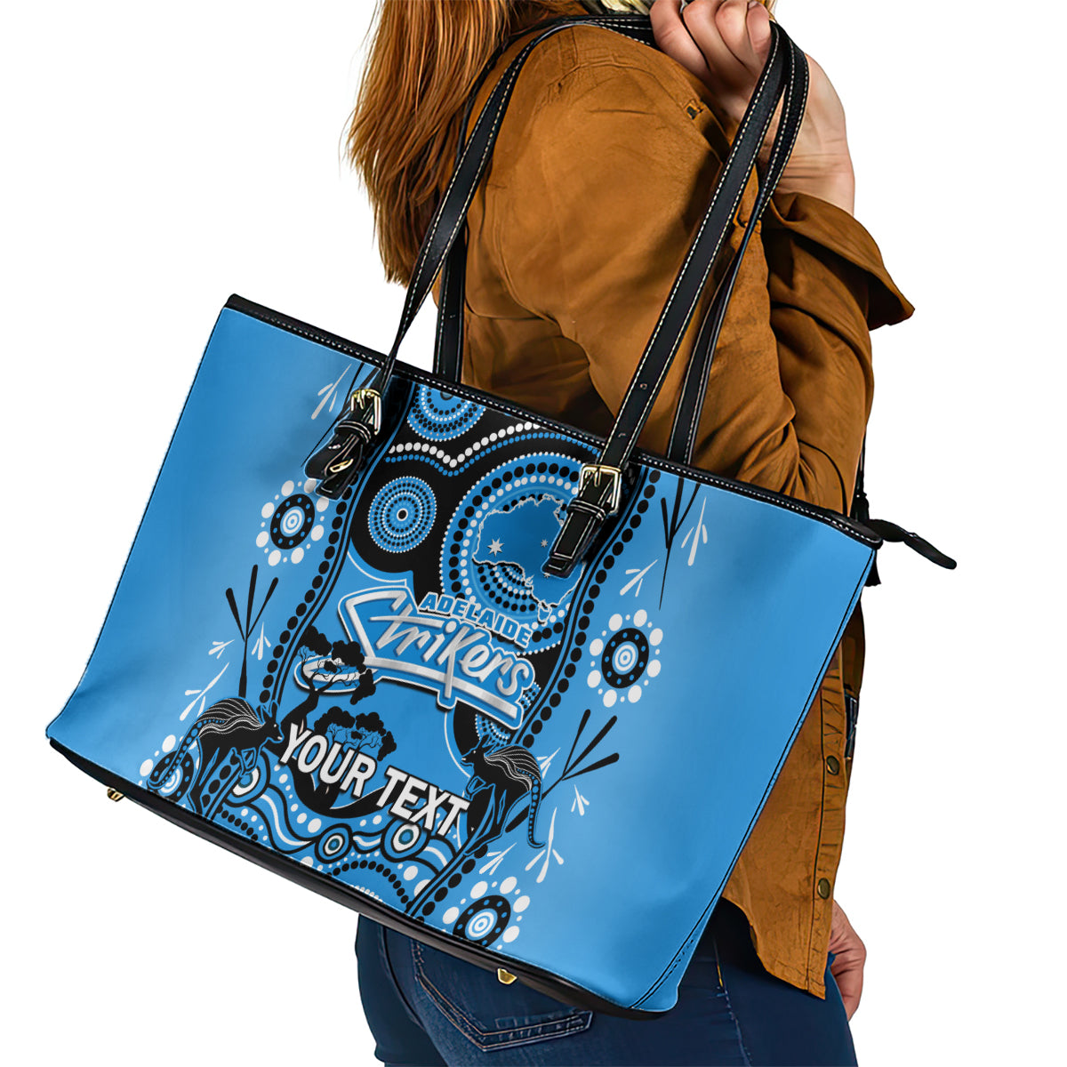 custom-adelaide-strikers-cricket-leather-tote-bag-happy-australia-day-aboriginal-art