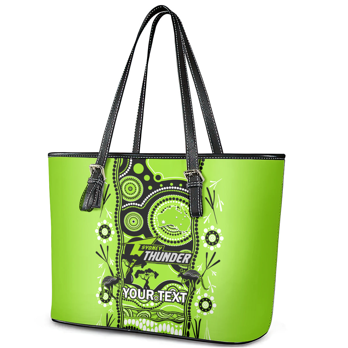 custom-sydney-thunder-cricket-leather-tote-bag-happy-australia-day-aboriginal-art