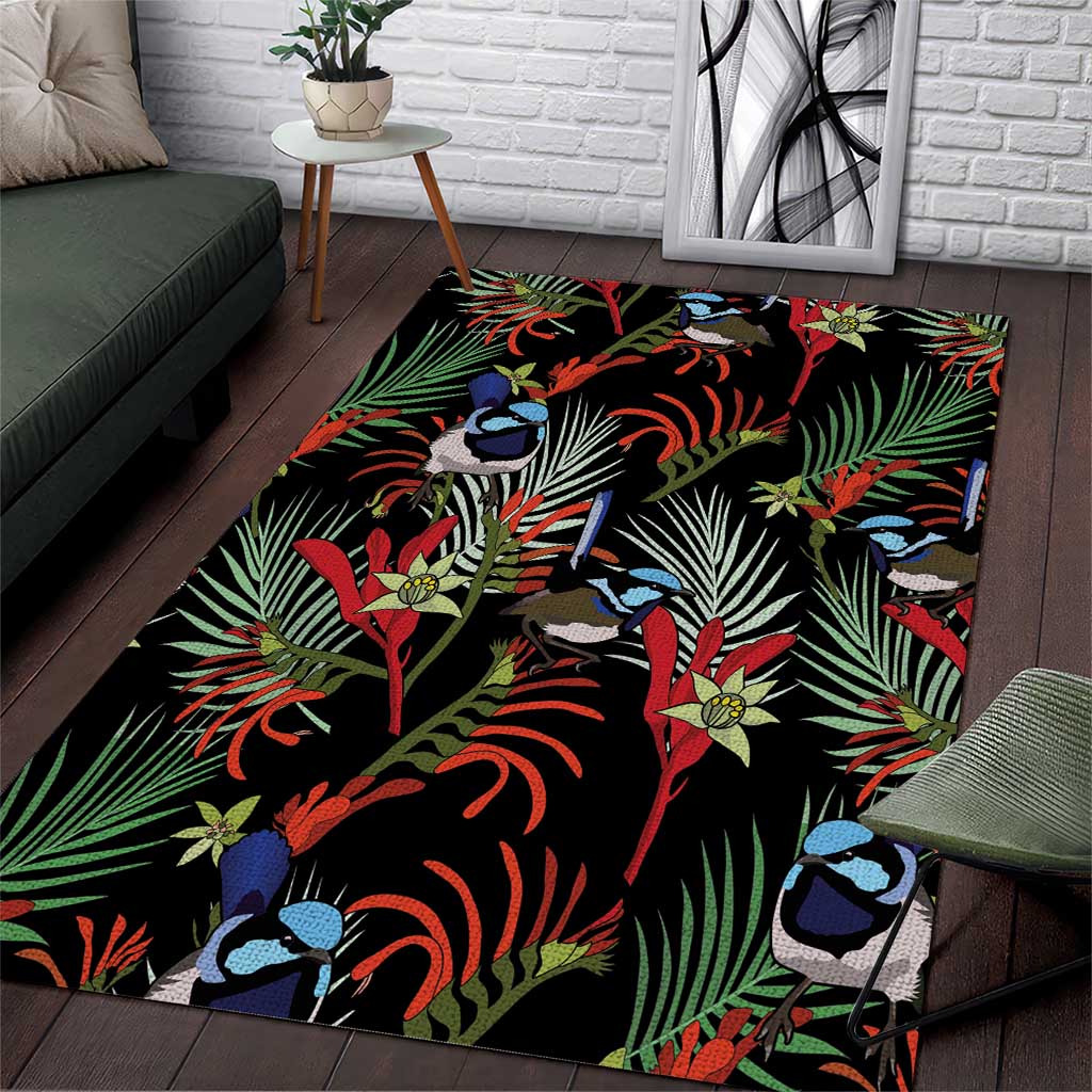 Australia Kangaroo Paw And Splendid Fairy-wren Area Rug Sameless Style