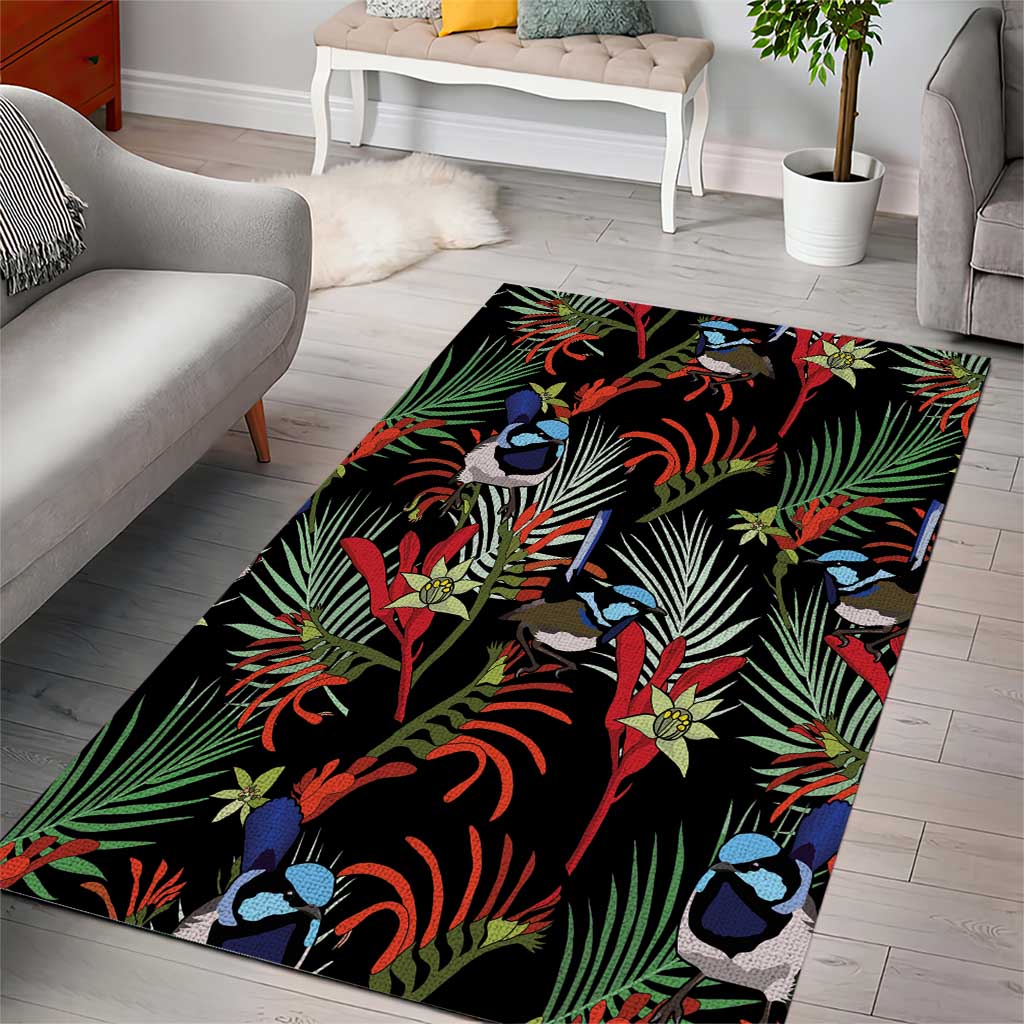 Australia Kangaroo Paw And Splendid Fairy-wren Area Rug Sameless Style