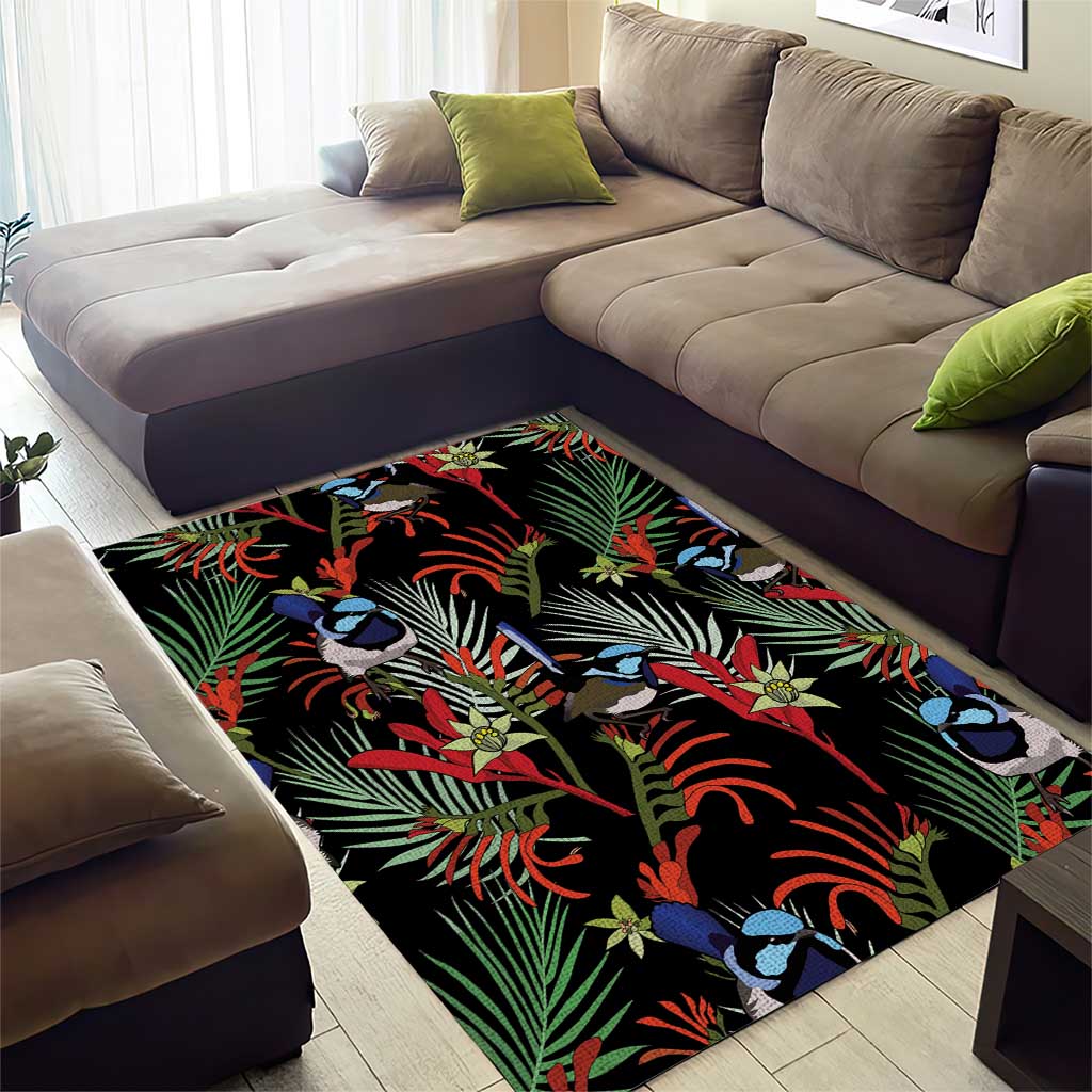 Australia Kangaroo Paw And Splendid Fairy-wren Area Rug Sameless Style