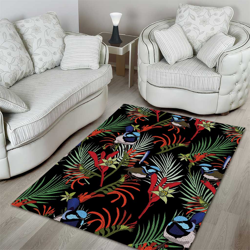 Australia Kangaroo Paw And Splendid Fairy-wren Area Rug Sameless Style