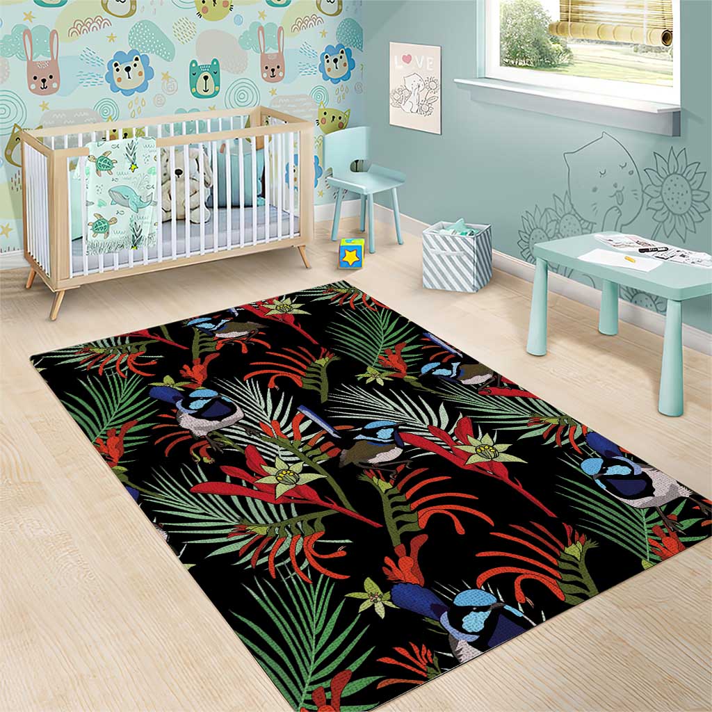 Australia Kangaroo Paw And Splendid Fairy-wren Area Rug Sameless Style