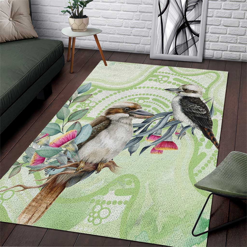 Australia Gumtree And Kookaburra Area Rug Aboriginal Art - Watercolor Style