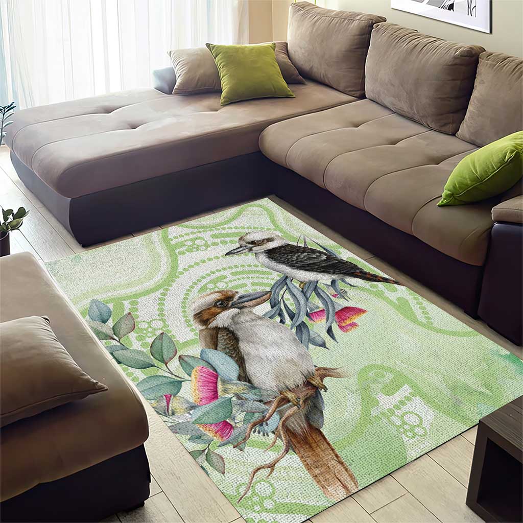 Australia Gumtree And Kookaburra Area Rug Aboriginal Art - Watercolor Style