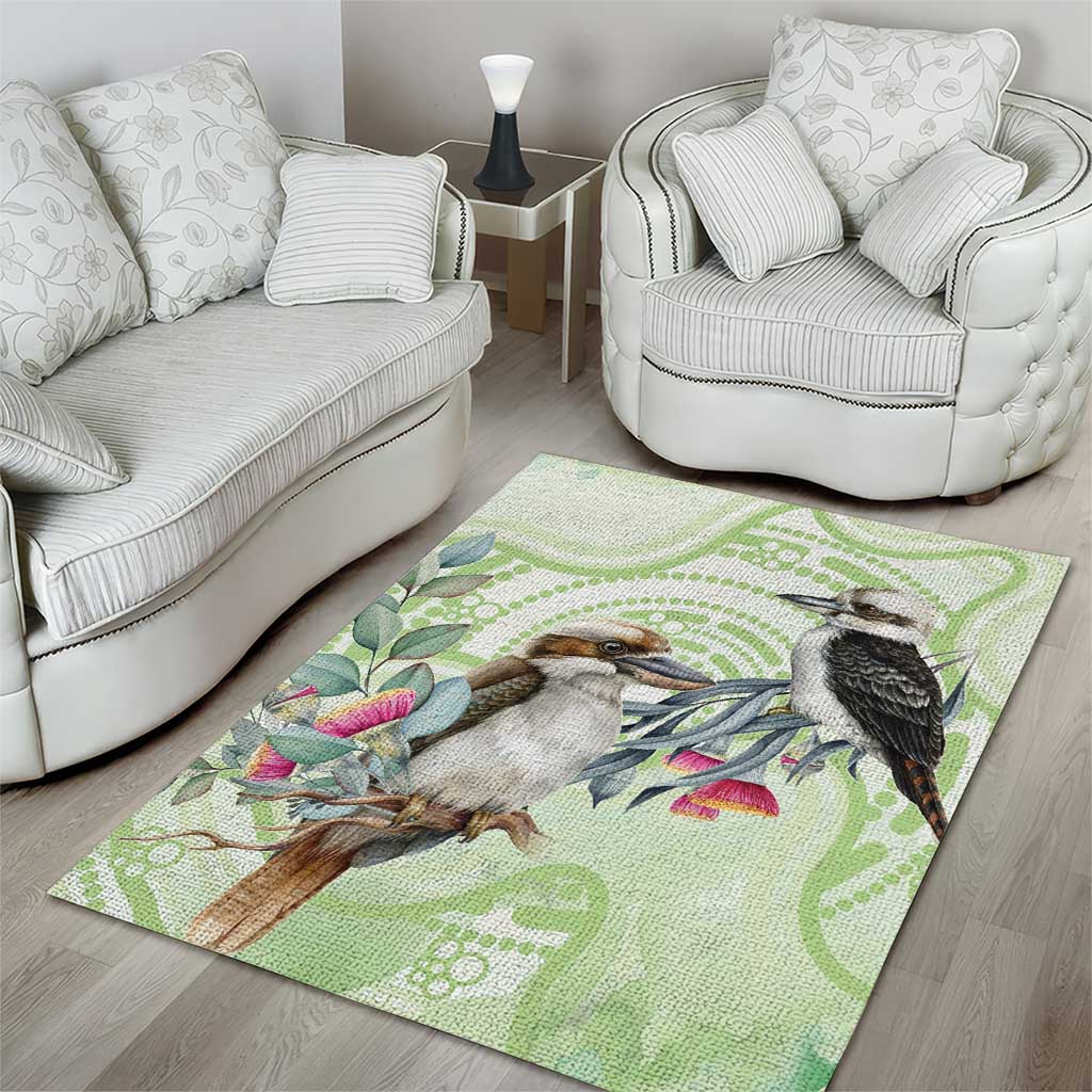 Australia Gumtree And Kookaburra Area Rug Aboriginal Art - Watercolor Style