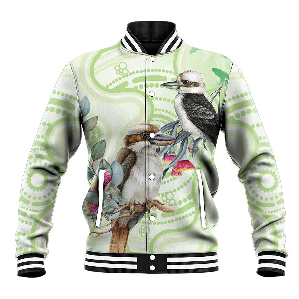 Australia Gumtree And Kookaburra Baseball Jacket Aboriginal Art - Watercolor Style