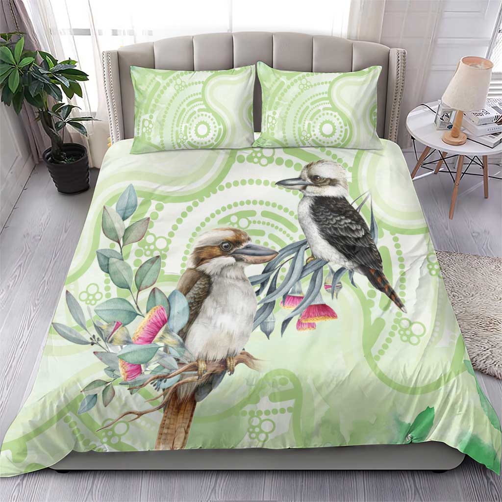 Australia Gumtree And Kookaburra Bedding Set Aboriginal Art - Watercolor Style