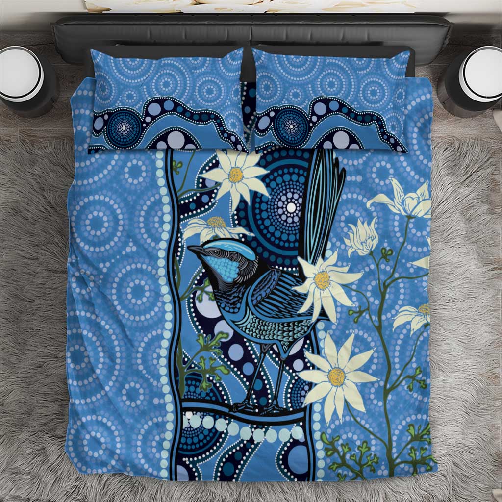 Australia Flannel Flower With Superb Fairy-wren Bedding Set Aboriginal Art