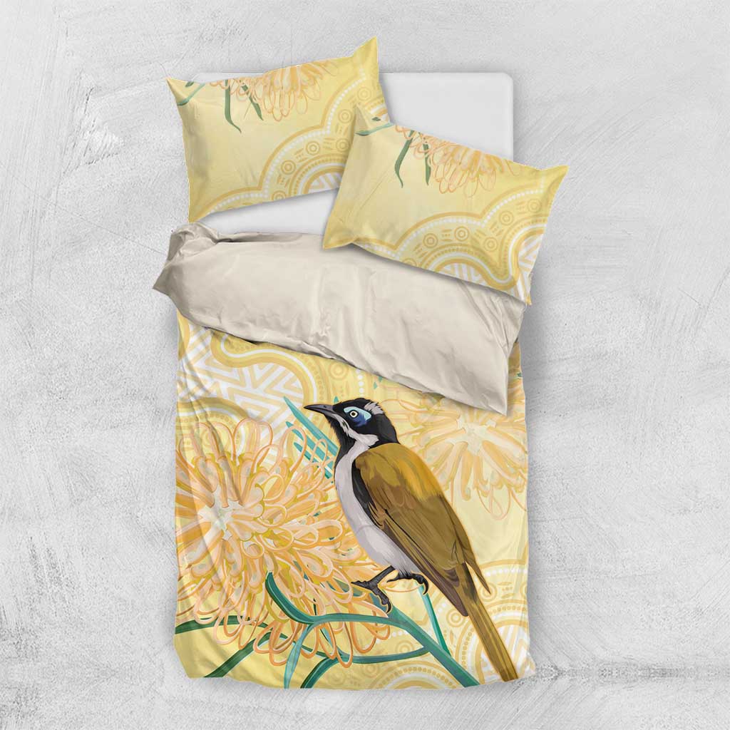 Australia Grevillea And Honeyeaters Bedding Set Aboriginal Art - Watercolor Style