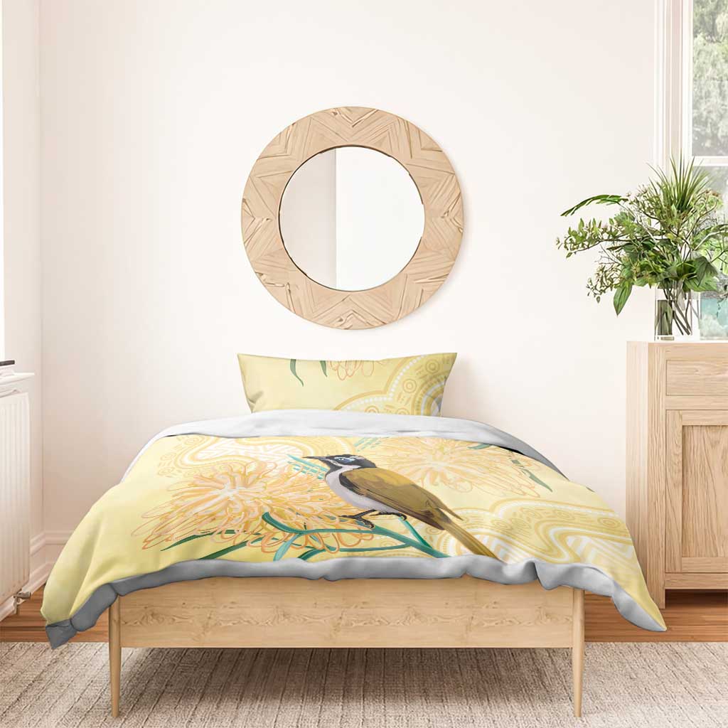 Australia Grevillea And Honeyeaters Bedding Set Aboriginal Art - Watercolor Style