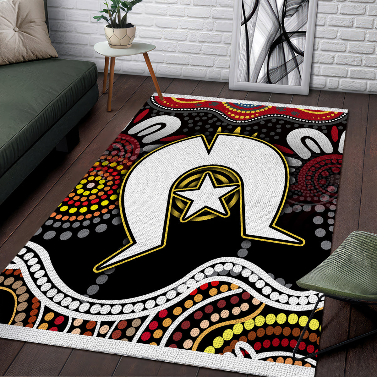 Torest Trait Islands Mix Aboriginal Pattern Area Rug