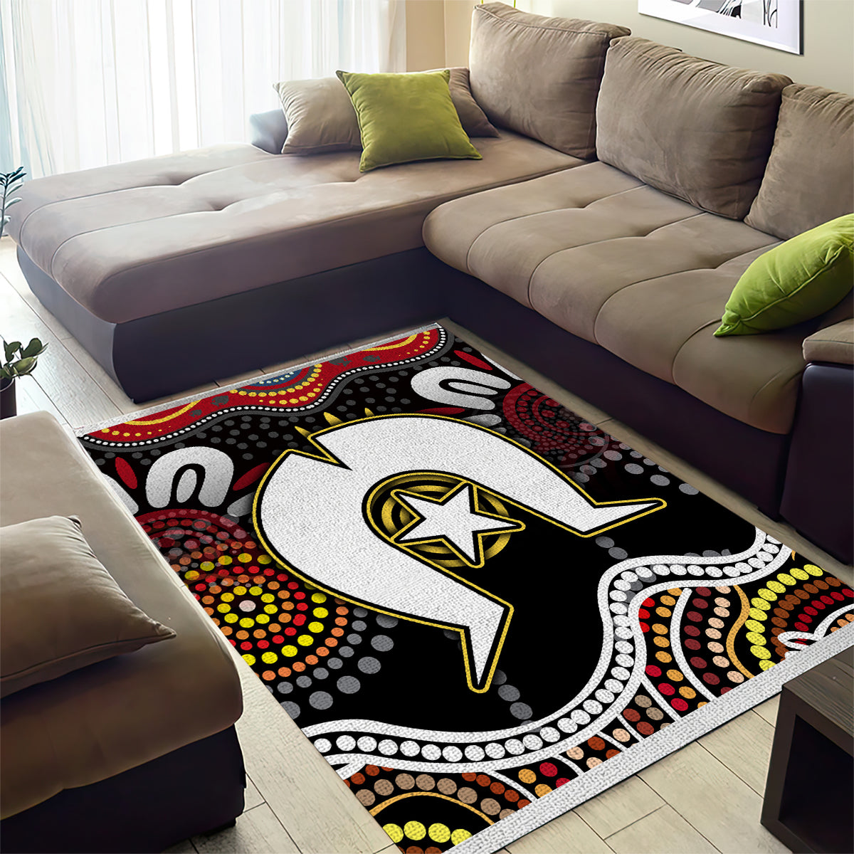 Torest Trait Islands Mix Aboriginal Pattern Area Rug