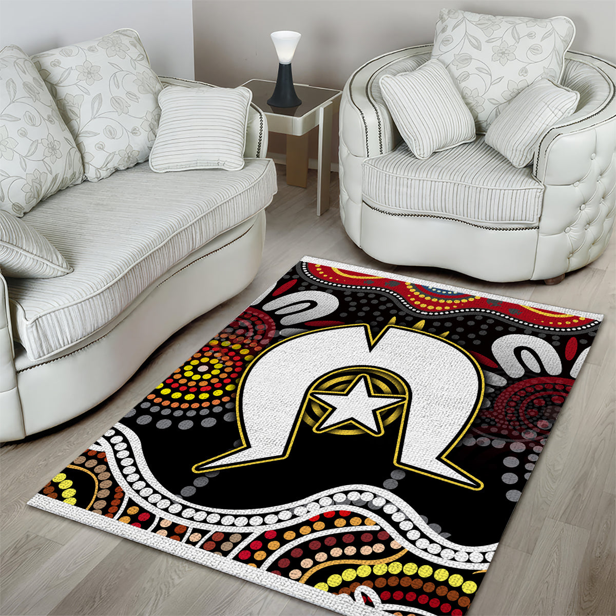 Torest Trait Islands Mix Aboriginal Pattern Area Rug