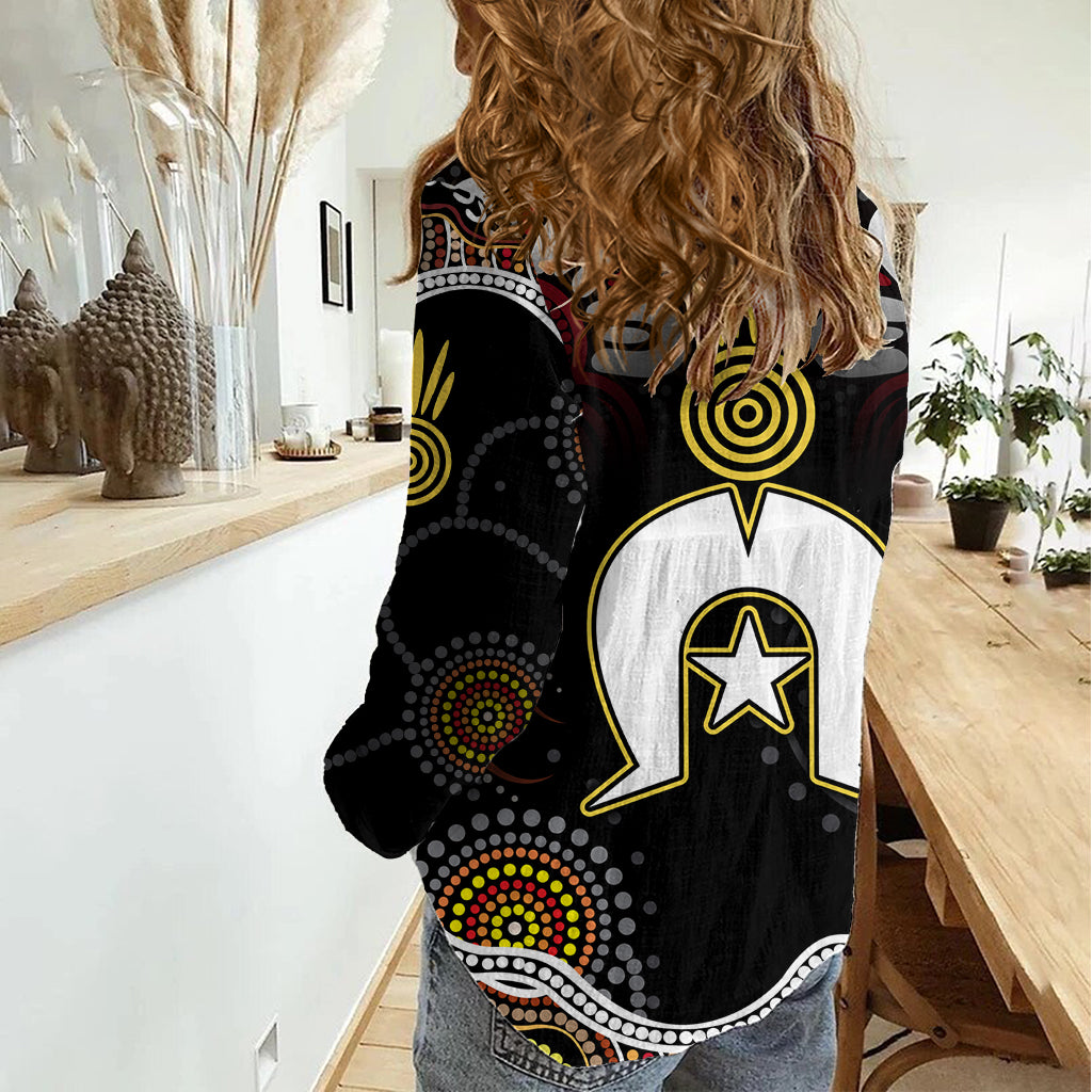 Torest Trait Islands Mix Aboriginal Pattern Women Casual Shirt