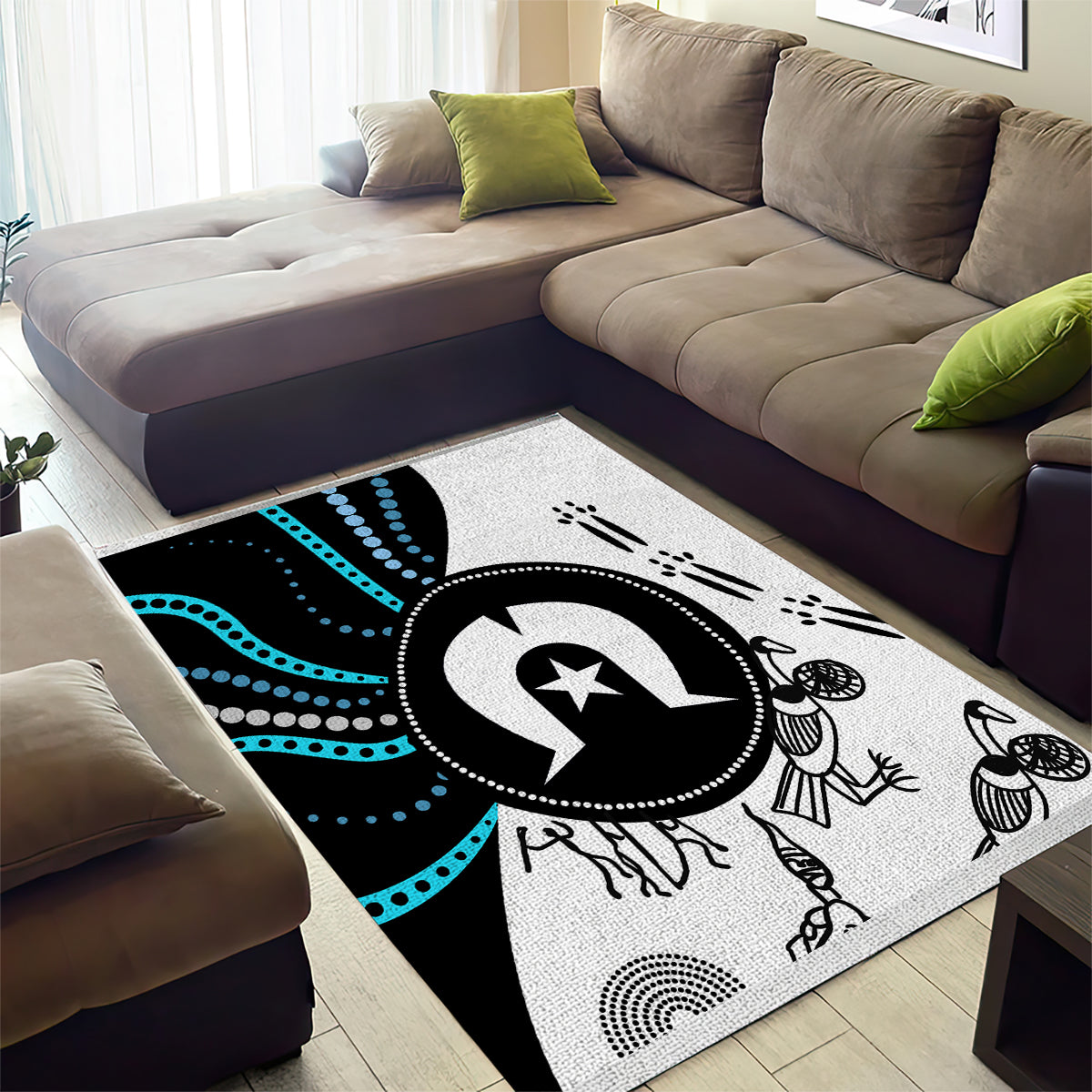 Aboriginal Pattern Torest  Strait Island Area Rug