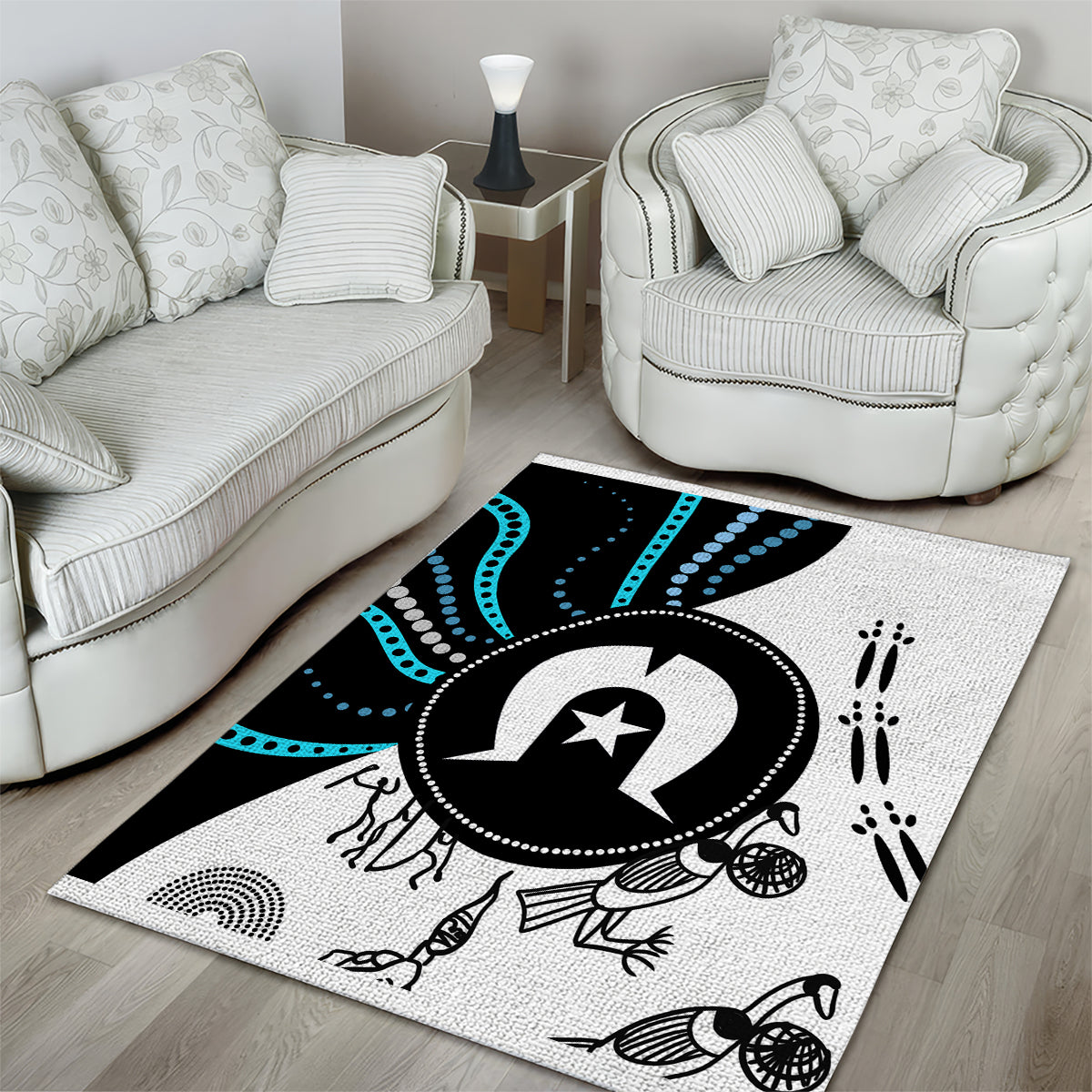 Aboriginal Pattern Torest  Strait Island Area Rug