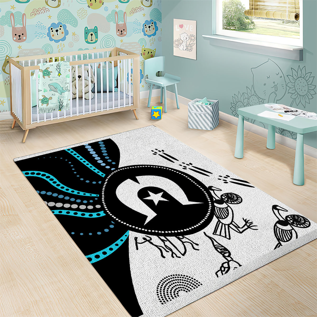 Aboriginal Pattern Torest  Strait Island Area Rug