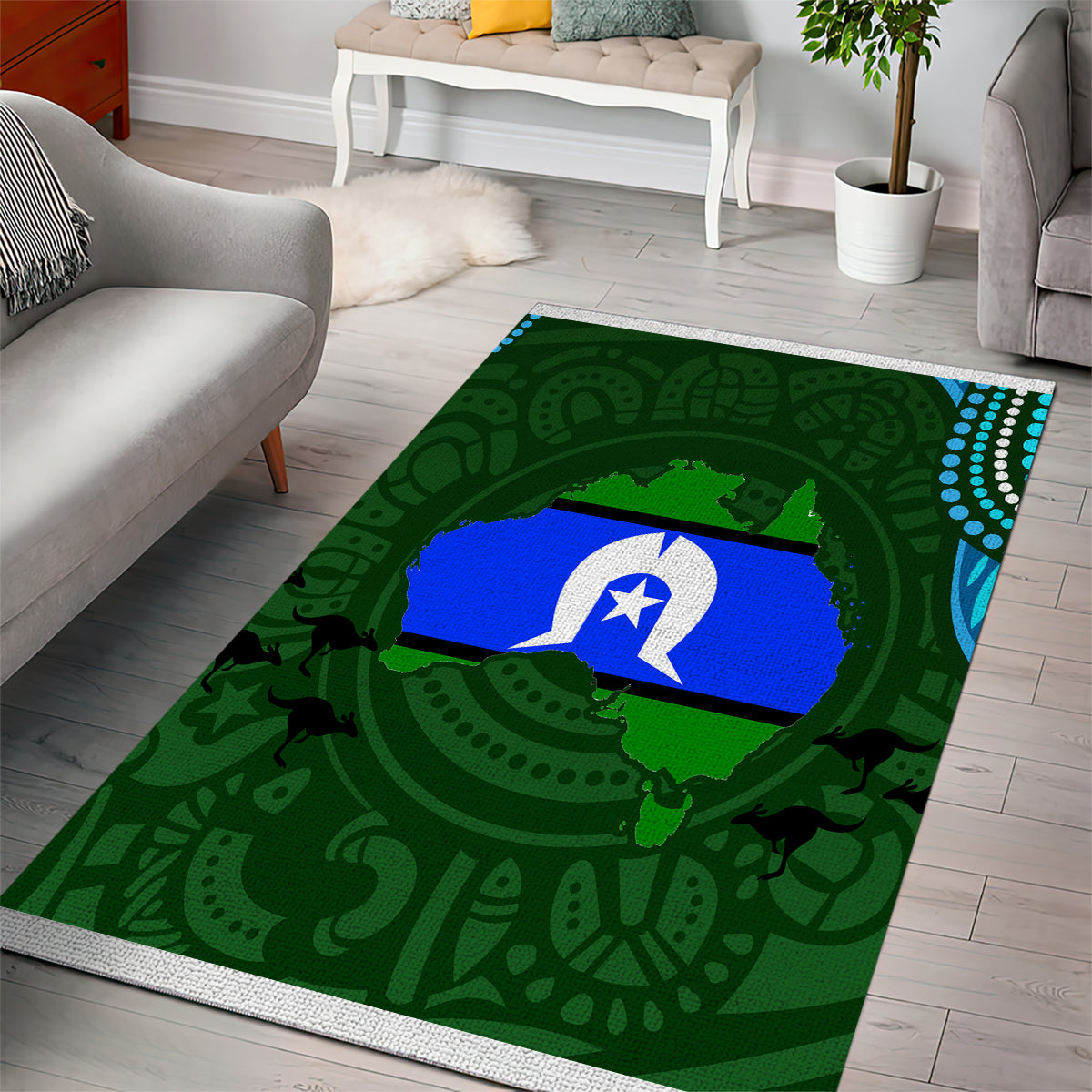 Torest Trait Islands Mix Aboriginal Pattern Area Rug