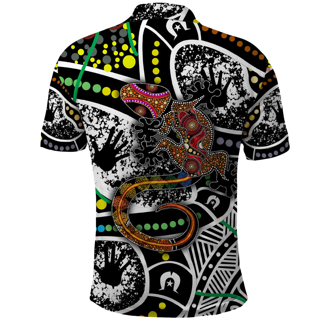 Aboriginal Lizzard Pattern Dot Art Polo Shirt