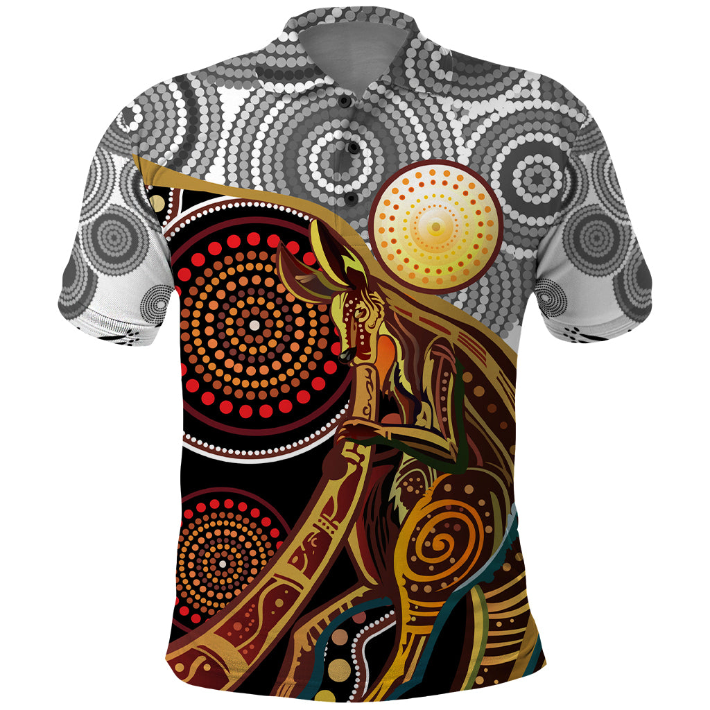 Aboriginal Kangaroo Pattern Dot Art Polo Shirt