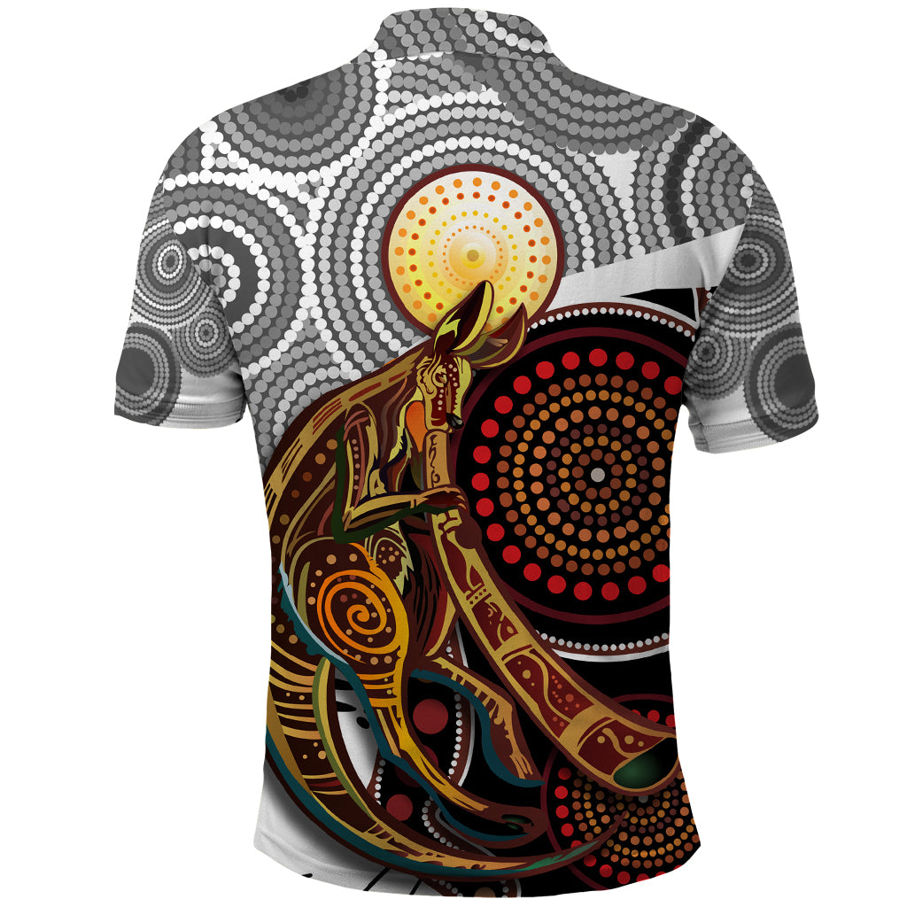 Aboriginal Kangaroo Pattern Dot Art Polo Shirt