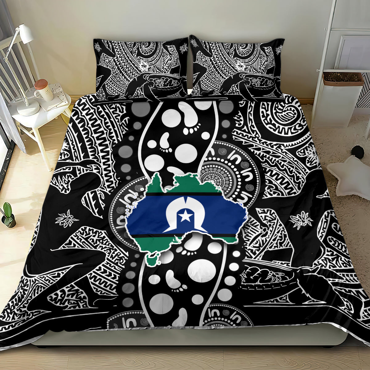 Torest Trait Islands Map Mix Aboriginal Pattern Bedding Set