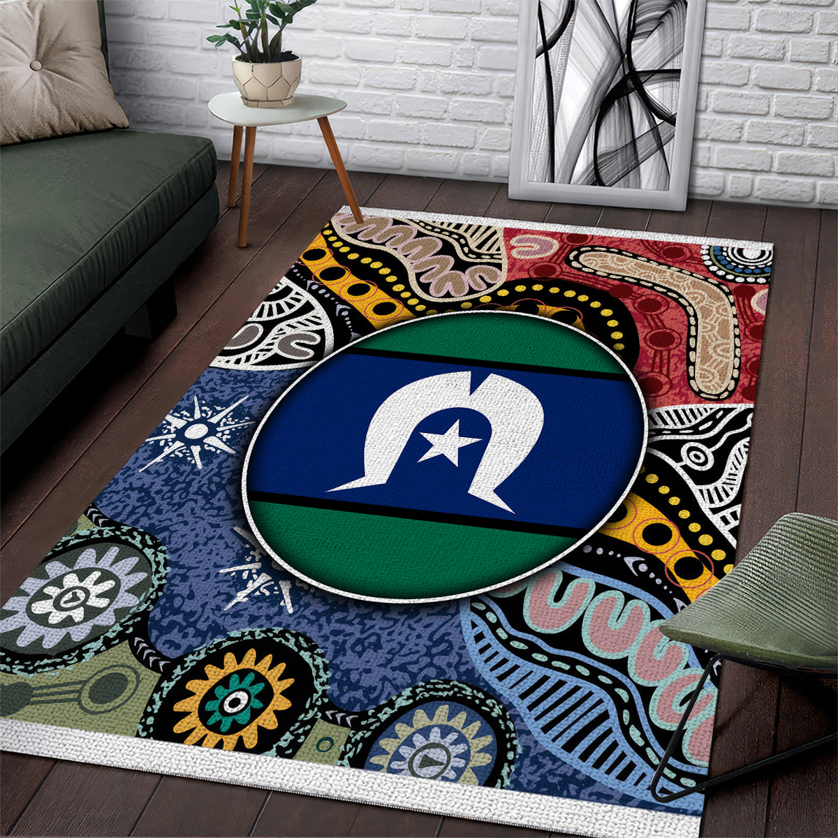 Torest Trait Islands Mix Aboriginal Pattern Area Rug